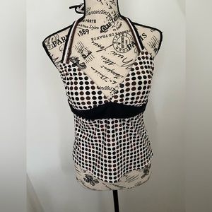 a.n.a Polka Dot Halter Tankini Swim Top